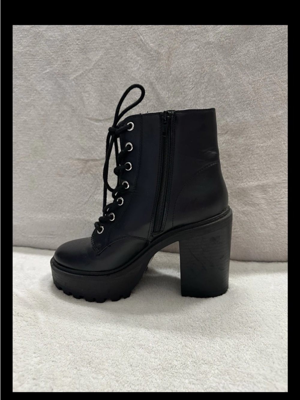 Forever 21 Women Black Boots Shoes Platform Size 7 - Picture 8 of 8